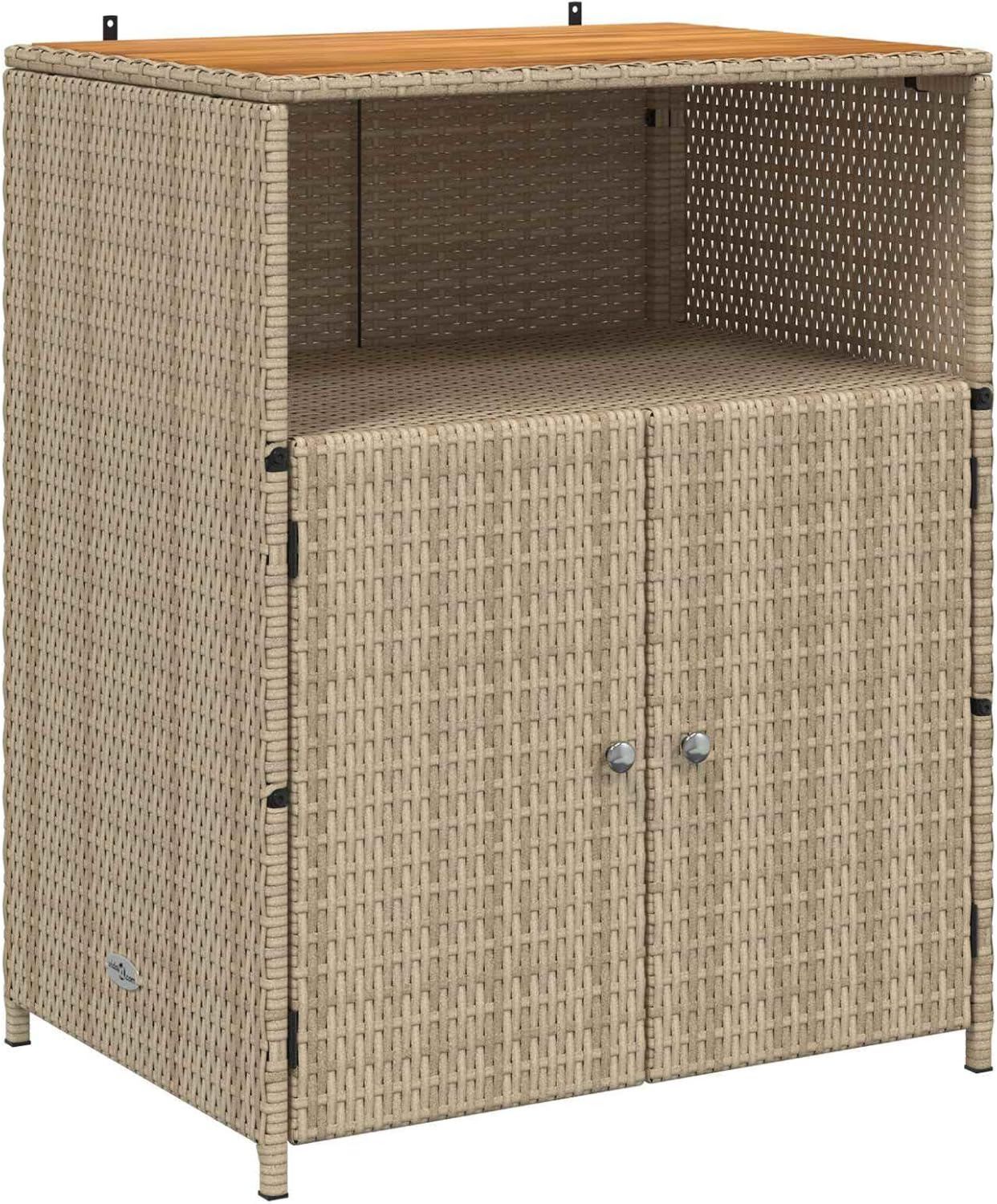 Armadietto Solivagant Beige 70 50 87 cm Poliestere e Rattan Roly Beige 14.8kg x x