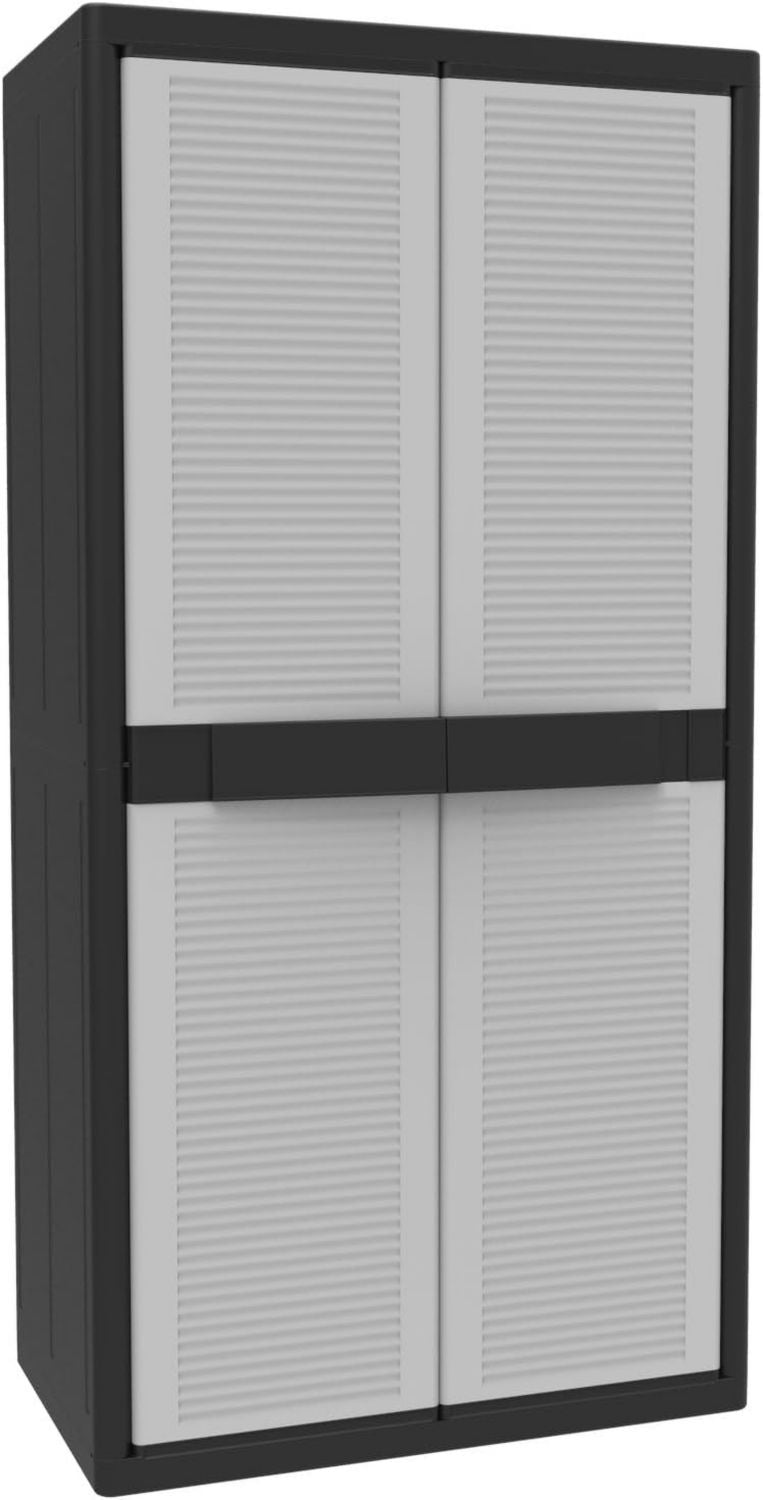 Armadio Jumbo Cab 2900 Qblack da Esterno Interno a Due Ante 3 Ripiani Interni Regolabili. Materiale Plastica 89 cm Dimensioni 7 x 53 7 x 180