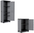 Armadietto Homgoday da giardino con 3 ripiani e 68 40 168 cm mobili da giardino organizer x x grigio nero per attrezzi da esterno per patio cortile cassettiera terrazza armadio 3067