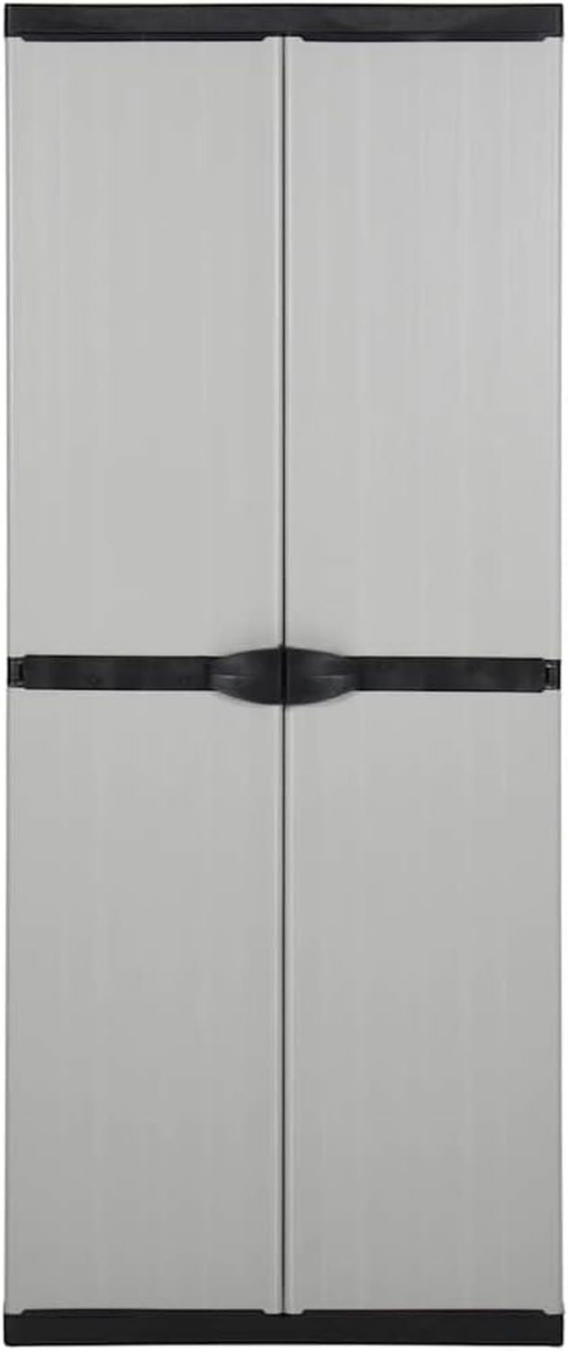 Armadietto Generico da Giardino con 3 Ripiani e cm Mobili Armadietti e portaoggetti Armadietti e stipi 13 kg 340984 68 x 40 x 168 Grigio Nero Grigio