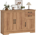 Credenza HOMCOM Cucina con 2 Cassetti 2 Armadietti cm Rovere Mobile Cucina Buffet Ante Chiusura Soft close Ripiani Regolabili 120 x 38 x 79 per Salotto Sala da Pranzo Soggiorno